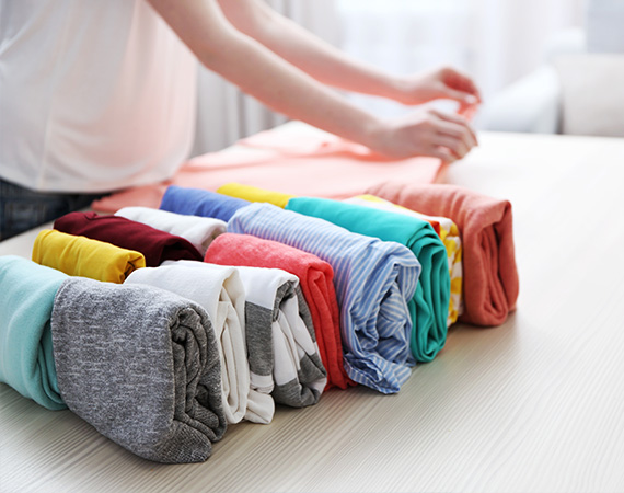 folded laundry clothes